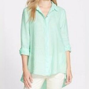 Eileen Fisher Mint Button-Down Blouse